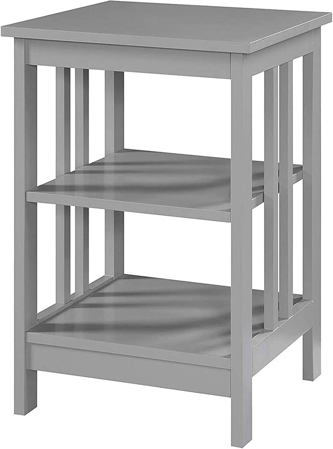 Convenience Concepts Mission End Shelves Table, Gray-NeatNest