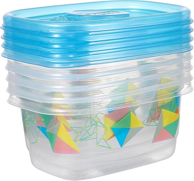 Glad GladWare Design Series Food Storage Containers - Medium Rectangle - Meal Container Holds up to 24 Ounces of Food - Lock Tight Seal, 4 Count