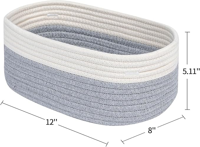 CubesLand Cube Shelf Storage Baskets for Organizing, Woven Shelf, Closet Bins Shelves Toy Basket Box Nursery Baby 2 Packs Organization Off White/Light Gray-NeatNest