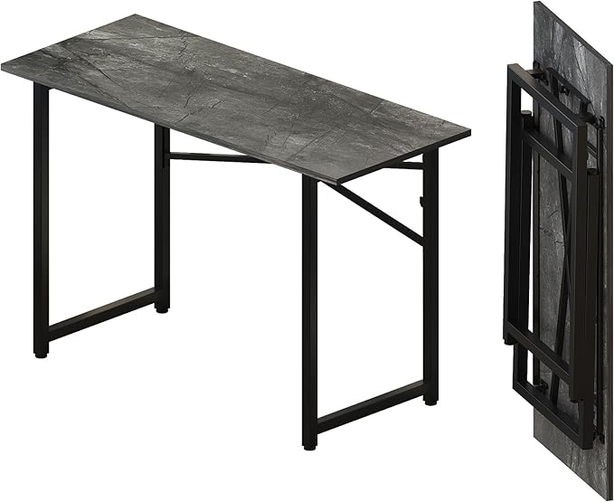 Folding Computer Desk 47 inch Writing Gaming Computer Camping Table, No Assembly Required Home Office Desk, Grey-NeatNest