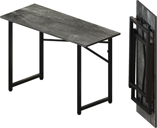 Folding Computer Desk 47 inch Writing Gaming Computer Camping Table, No Assembly Required Home Office Desk, Grey-NeatNest