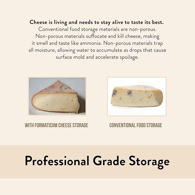 Formaticum - 75-Pack Cheese Storage Bags - 6.25 x 11 Wax Paper Bags to Keep Cheese or Charcuterie Fresh - Professional Grade Cheese Paper for Wrapping Cheese - Porous Brown Paper Bags From France