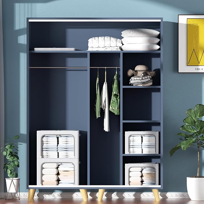 Clothes Storage Bins Box - Foldable Stackable Container Organizer Set with Clear Window & Carry Handles & Metal Frame - 2Pack Large Capacity for Bedding, Blankets, Books-NeatNest