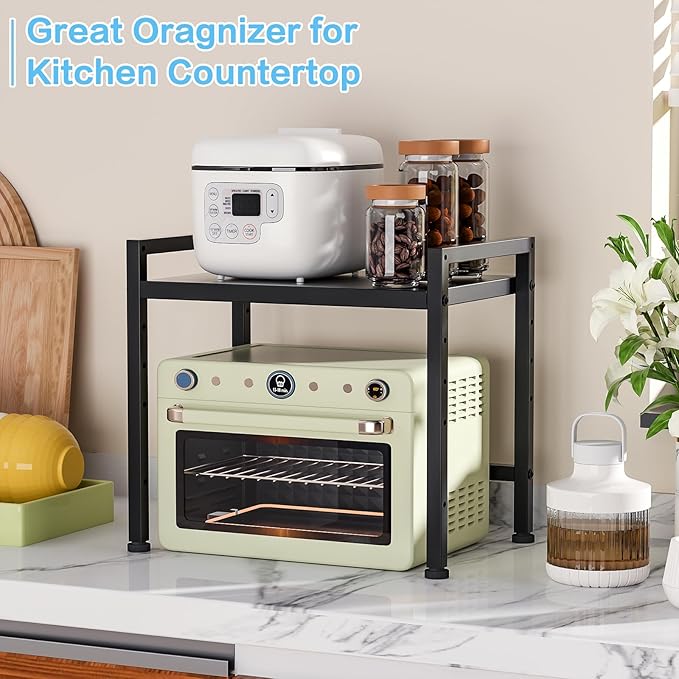 17.3 Inches Metal Storage Shelves,150LBS Heavy Duty Shelving Units and Storage For Small Appliance,Adjustable Utility Storage and Organization Shelf Rack For Kitchen Cabinet Closet Under Sink Pantry-NeatNest