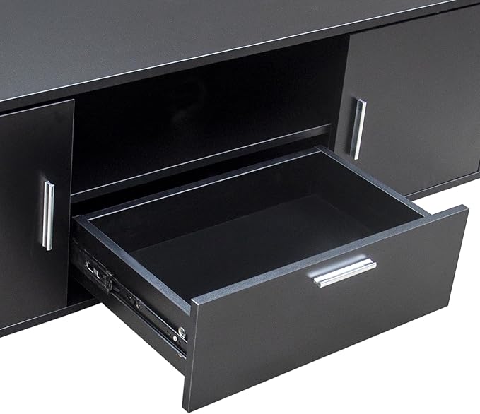 HOUAGI TV Stand for TVs up to 55 inch, LED Entertainment Center with Storage Television Console, Ideal for Living Room and Bedroom Furniture(Black)-NeatNest