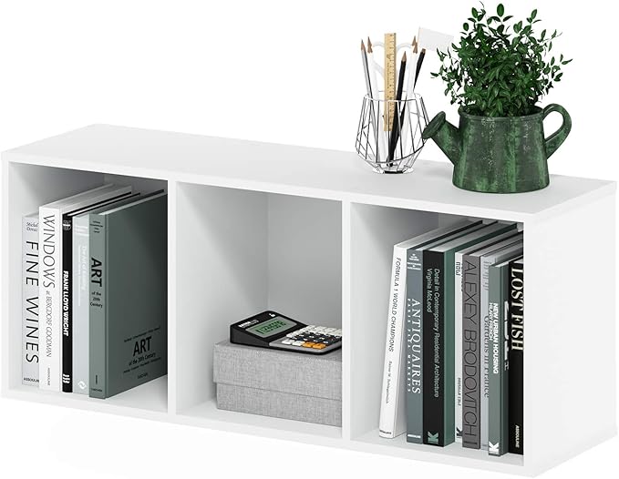 Furinno Luder Bookcase / Book / Storage , 3-Tier, White-NeatNest