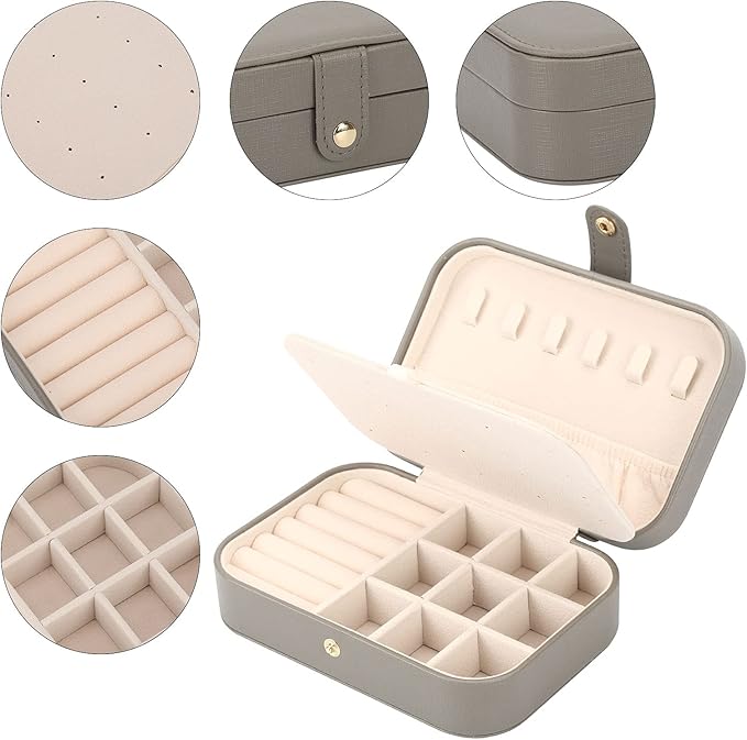 Jewelry Organizer, Small Jewelry Box Mini Jewelry Travel Case Storage and Organizer Portable Jewelry Storage Box/GRAY-NeatNest