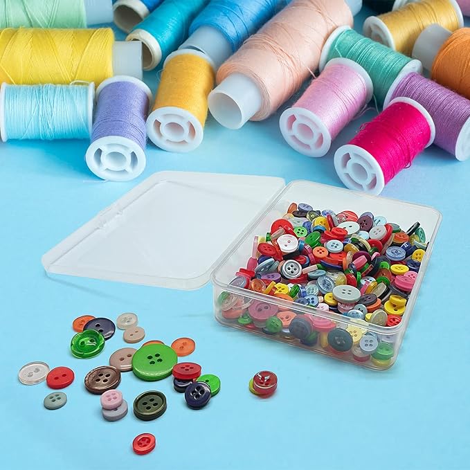 Goiio 24 Pcs Mini Plastic Storage Containers Box with Lid, 5x4x1.3 Inches Clear Rectangle Box for Collecting Small Items, Beads, Game Pieces, Business Cards, Crafts Accessories-NeatNest