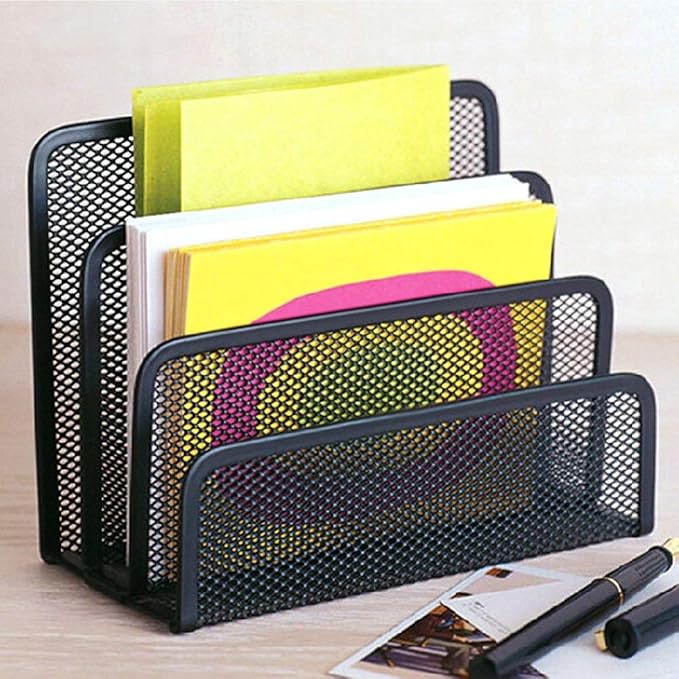 wishacc Desk Mail Organizer Small File Holders Letter Metal Mesh Document/Filing/Folders/Paper Organizer for Desktop-NeatNest