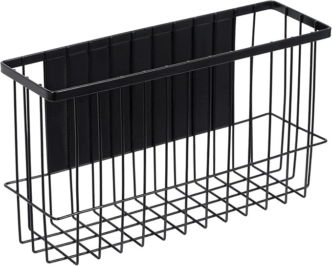 dedoot Magnetic Holder Locker Strong Black Mesh Holder Magnetic Basket Organizer Shelf Rack for Whiteboard,Fridge, Sponge, Recipe, Beverage ,Refrigerator ,Office File Foil,10.25x 3.6x 6 inches-NeatNest