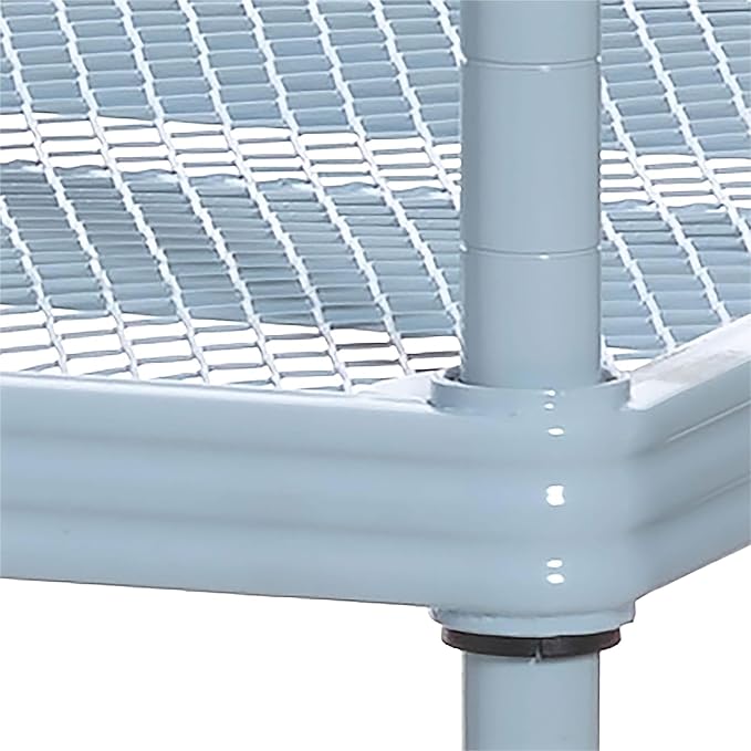 Design Ideas MeshWorks, 2-Tier Steel Shelving Rack, 440lb Capacity Per Shelf, Sky Blue-NeatNest