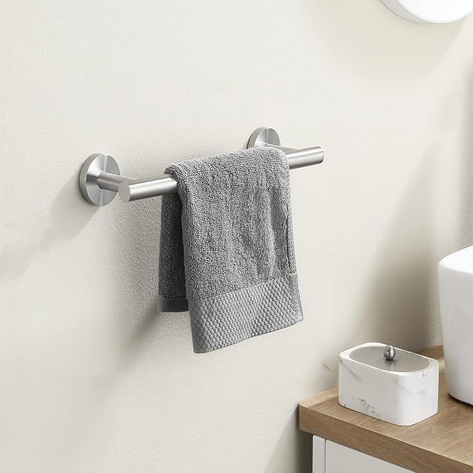 KES 9.6 Inches Hand Towel Bar Bathroom Towel Holder Kitchen Dish Cloth Hanger SUS304 Stainless Steel RUSTPROOF Wall Mount Brushed Steel, Total Length 12 Inch, A2000S30-2