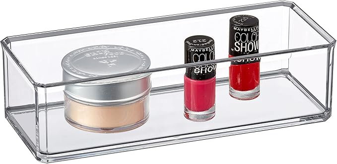 Amazing Abby - Glamour - Acrylic 1-Compartment Makeup Organizer, Transparent Plastic Lipstick Holder, Perfect Bathroom Vanity Storage Solution for Lipsticks, Nail Polishes, and More-NeatNest