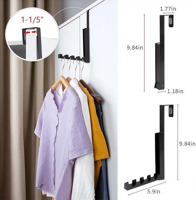 2 Pack Over The Door Drying Rack,Over The Door Hanger Folding Clothes Drying Rack,Foldable Portable Over The Door Hooks Hanger,Collapsible Folding Over Door Clothes Drying Laundry Hooks