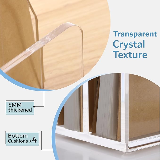 SANRUI Acrylic Desk File Organizer Holder for Desk, Clear Laddered 5 Upright Compartments Mail Sorters, Multifunction Desktop Envelope Folder Racks Document Holders for Office, Home, School-NeatNest