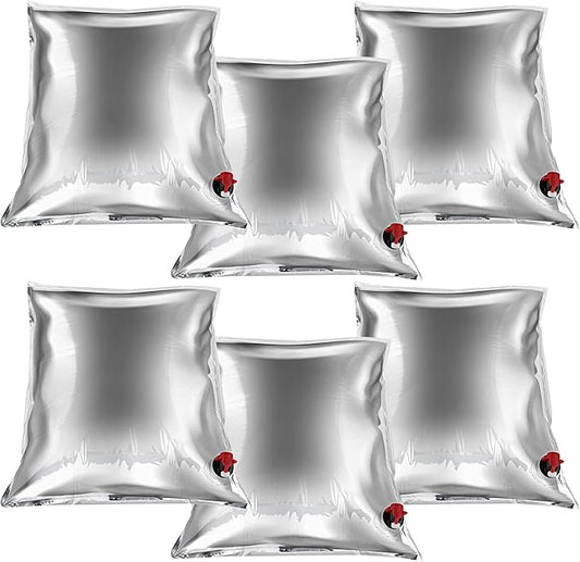 6 Pcs 32 Gallon Camping Water Storage Containers 5.3 Gallon/ 20L Water Bladders Collapsible Emergency Water jug for Camping with Spigot Aluminized for Outdoor Hiking Camping Fishing