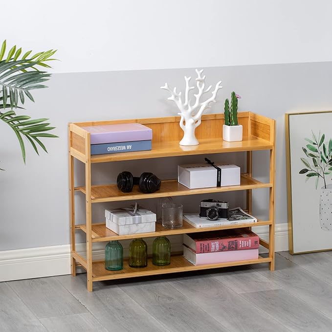 latifolia Bamboo Shoe Rack, 4-Tier Shoe Rack Organizer for Entryway(31.4''L)-NeatNest