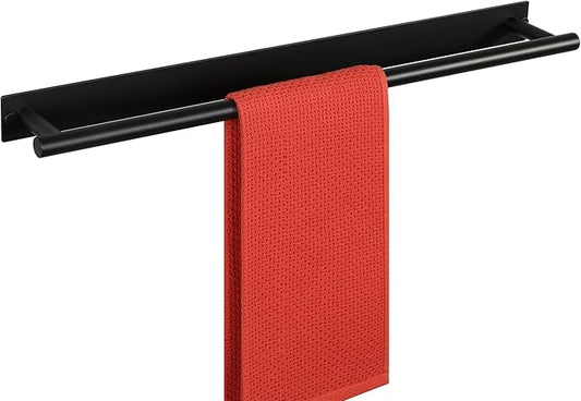 Alise Bath Towel Bars, 24 Inch Towel Hanger Towel Racks for Bathroom, SUS304 Stainless Steel Hand Towel Holder, Wall Mount with Self-Adhesive or Drilling, Matte Black