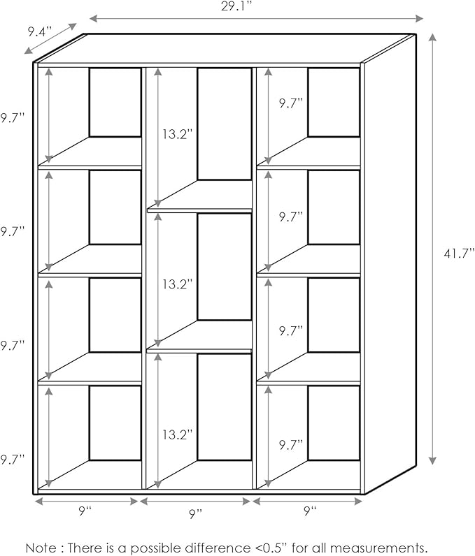 Furinno Luder Bookcase / Book / Storage , 11-Cube, White-NeatNest