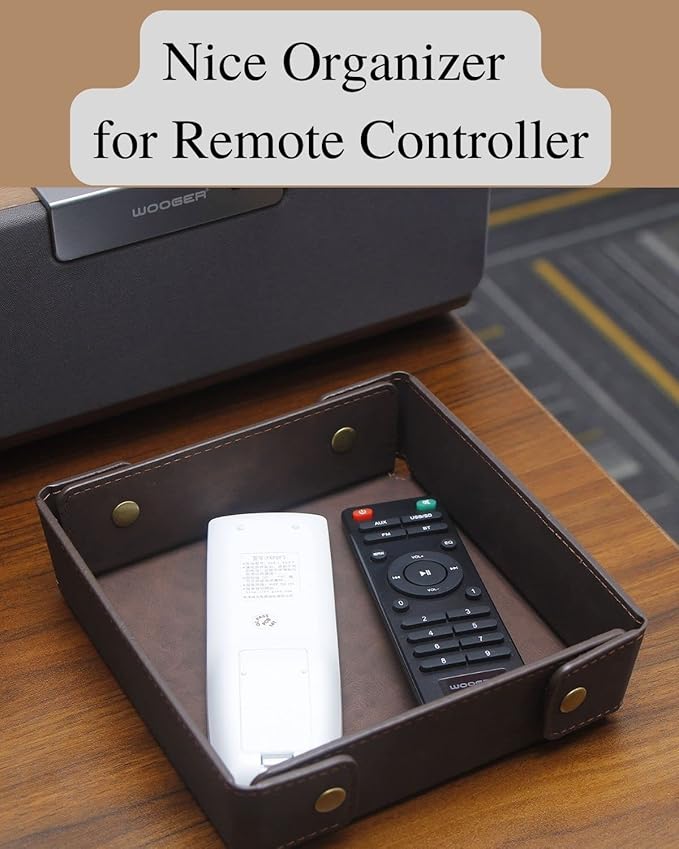 CASIRENA Father's Day Gifts Faux Leather Valet Tray Organizer for Men - Catch-All Tray for Entryway Table Key, Wallet, Watch, Coin Change, Phone, Dresser EDC Dump Jewelry, Bedside Nightstand Desk-top-NeatNest