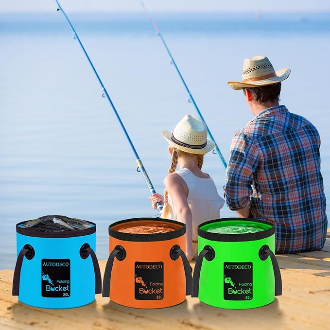 AUTODECO 20L Collapsible Bucket 5 Gallon Water Container Folding Water Bucket with Handle Portable Wash Basin-NeatNest