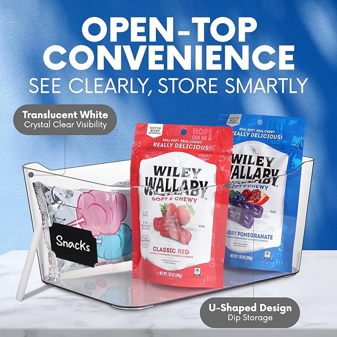 Clear Plastic Storage Bins, Perfect for Kitchen Organization or Pantry Organization and Storage, X-Large Fridge Organizer Plastic Bins, Pantry Organization and Storage Bins, Cabinet Organizers-NeatNest