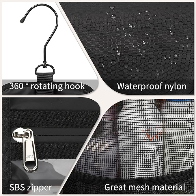 Ethereal Hanging Mesh Shower Caddy Portable for College Dorm Room Essentials, Large Capacity Shower Bag for Guys/Girls, for Beach, Swimming, Gym