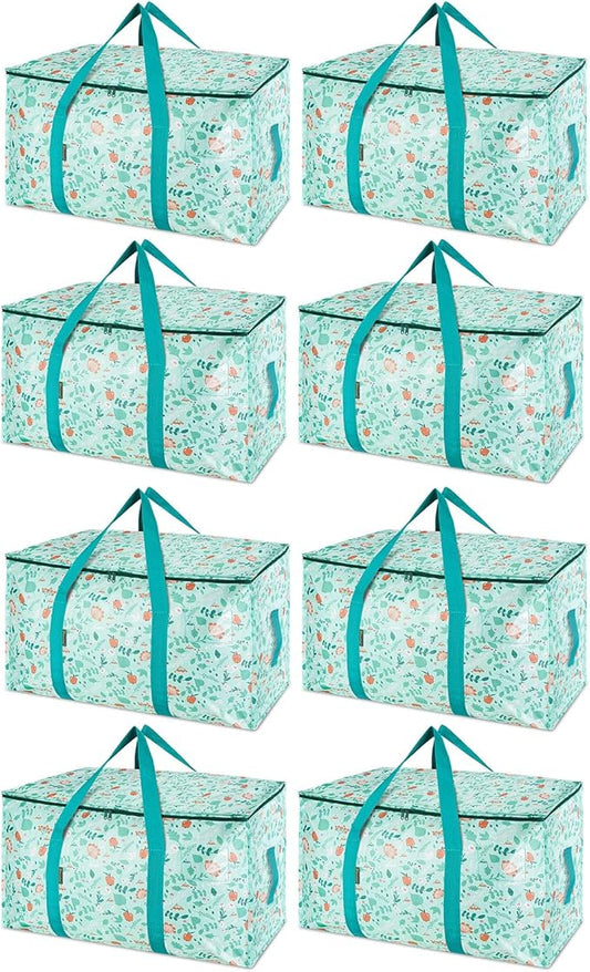 BALEINE 8-Pack Oversized Moving Bags with Reinforced Handles, Heavy-Duty Storage Tote for Clothes, Moving Supplies (Spring Stroll, 8-Pack)-NeatNest