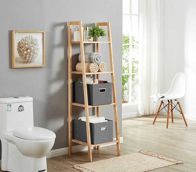 DECOMOMO Storage Bins for Shelves Robust Fabric Closet Bins for Shelves Toy Storage Clothes Books (Pack of 3 – Charcoal)-NeatNest