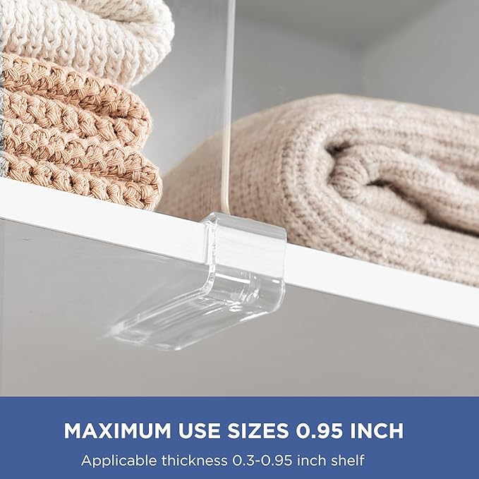 HBlife 12 Pcs Clear Acrylic Shelf Dividers, Vertical Purse Organizer for Closet Perfect for Sweater, Shirts, Handbags in Bedroom and Kitchen, Closet Separators for Organization Cabinet-NeatNest