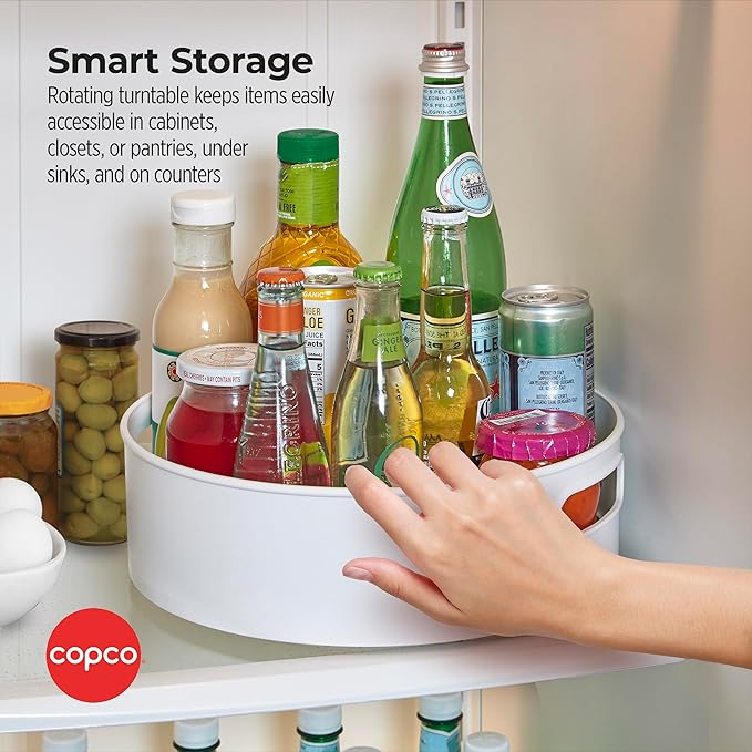 Copco Non-Skid Storage Turntable, 12-Inch, Gray-NeatNest