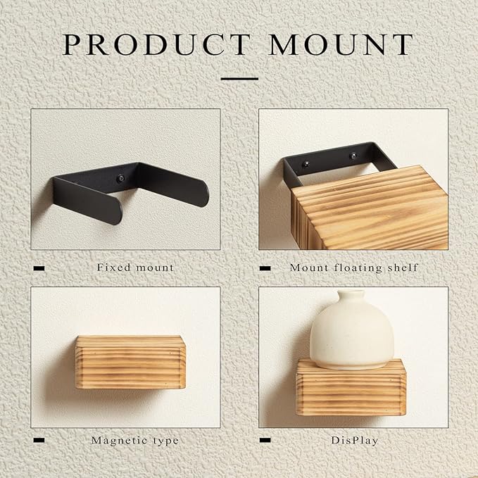 Freezing point Small Floating Shelf,Mini Wall Shelves for Kitchen Bedroom Living Room Bathroom Wall Decor Plant Display Collectibles Corner Decorative Storage Tiny Carbonize-NeatNest