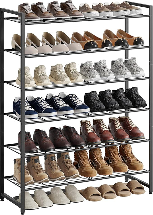Shoe Rack, Metal Shoe Organizer, 6 Tier Garage Shoe Rack Max Holds 30 Pairs,Shoe Storage Shelf for Closet,Entryway, Black-NeatNest