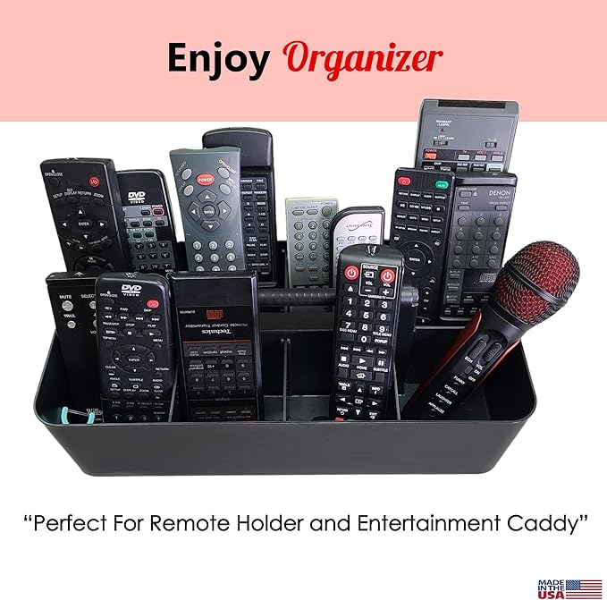 8 Compartments DIY Dividers,Large Portable Caddy, Multi Purpose,Stackable, Modern Solution for School, office, Desktop Endless use of your Choice -MADE IN USA (Black)-NeatNest