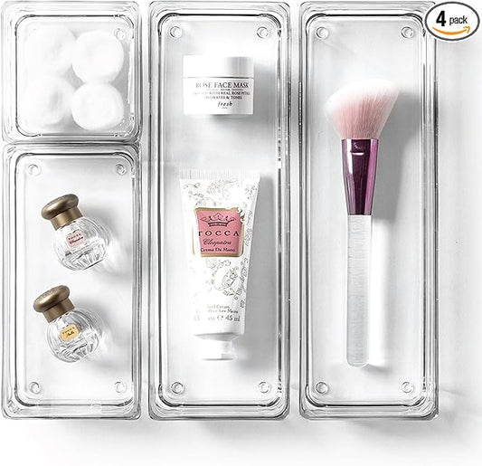 BINO 4-Piece Modular Drawer Bin Set | Bathroom & Vanity Drawer Organizer Trays - Small-NeatNest