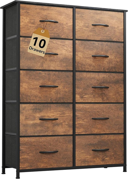 DWVO 10 Drawers Dresser, Fabric Dresser, Fabric Storage Tower, Organizer Unit for Bedroom, Living Room, Hallway, Closets-NeatNest