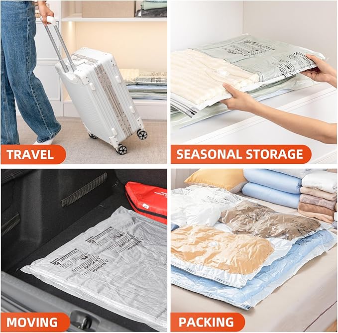 TAILI 10 Pack Vacuum Storage Bags, Jumbo Vacuum Seal Bags for Clothing (40x31 Inch), Space Saver for Bulky Bedding, Pillows, Blankets, Large Closet Organization and Storage-NeatNest