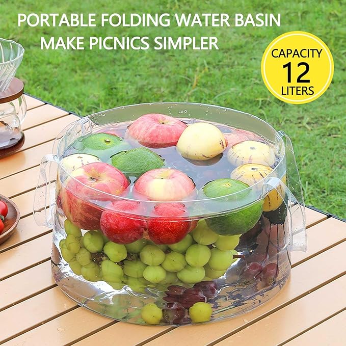 2PCS Collapsible Bucket 3 Gallon Container Folding Water Basin Portable Wash Basin-NeatNest
