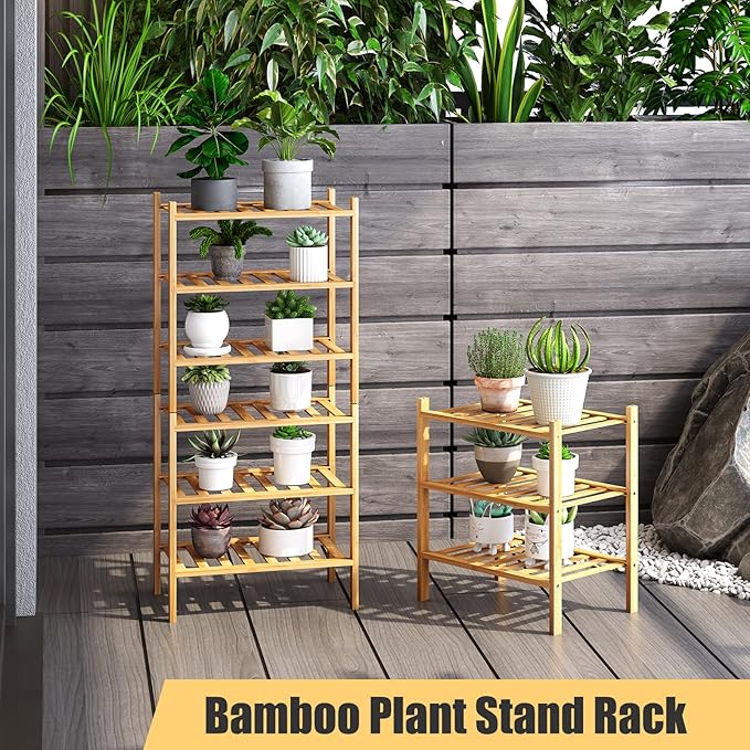 6-Tier Small Shoe Rack for Entryway, Stackable | Heavy Duty | Multi-Function, Bamboo Free Standing Shoe Racks for Bedroom Hallway Closet-NeatNest