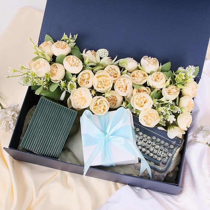 Aimyoo Navy Blue Collapsible Gift Box with Magnetic Closure Lids 13.8x9x4.3 in, Large Bridesmaid Groomsman Proposal Boxes, Rectangle Present Box for Graduation Birthday Storage 1 Pack-NeatNest