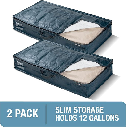 CleverMade Under Bed Storage Bag - Collapsible Storage for Shoes and Clothes Easy Use - Heavy Duty Utility Bag Home-NeatNest