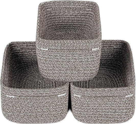 CubesLand Woven Basket for Organizing/Storage,Cube Shelf Closet Storage Baskets Bins,Long-lasting &Skin-friendly Toy Storage Basket,Stylish Room Decor Basket,Rope Basket,Mixed Brown Basket for Shelves-NeatNest