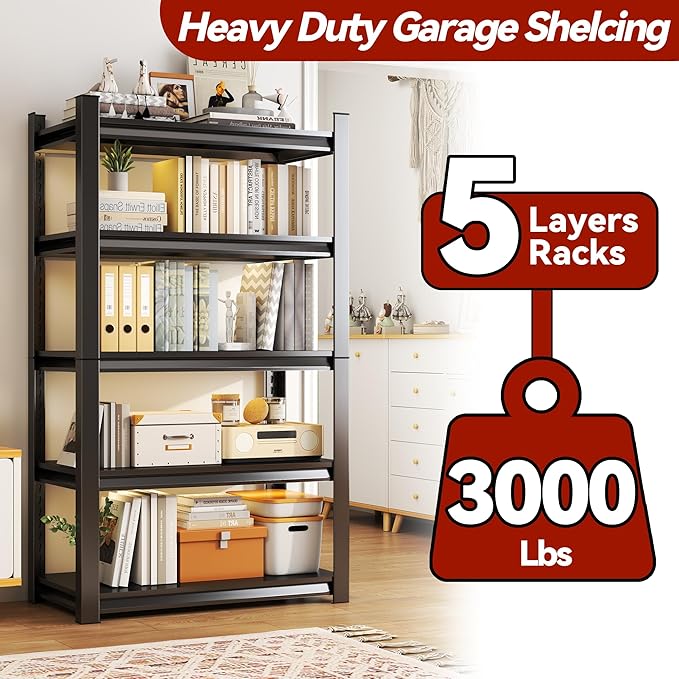 Book Shelf (4 Tier, Small Space) - Metal Bookcase for Bedroom, Living Room, Kitchen, Balcony Storage - Black Finish-NeatNest