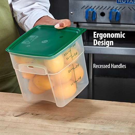 Cambro Food Storage Containers with Lids (Microwave Safe and BPA-Free) - 4 QT (Quart) Square Food Storage Container with Lid (2 Pack)-NeatNest