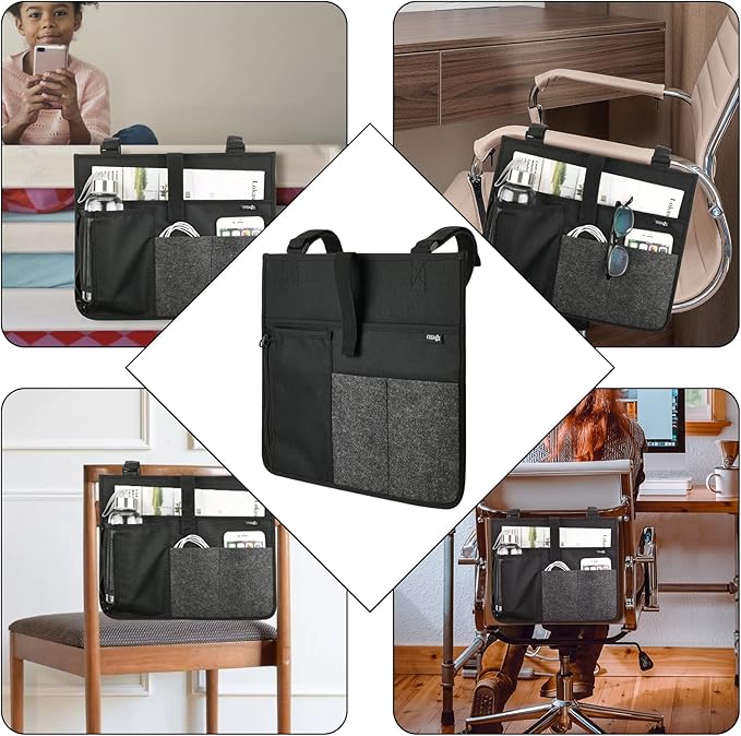 Cosmos Armrest Chair Side Organizer Bedside Caddy Organizer Bed Buk Storage Bag Armchair Wheelchair Hanging Side Pocket Bag for Ipad, Tablet, Cellphone, Remote Control, Magazines, Books & Water Bottle-NeatNest