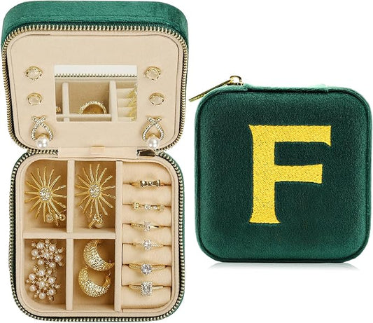 Jenria Mothers Day Gifts for Mon, Travel Jewelry Case for Women, Jewelry Organizer, Jewelry Box, Unique Gifts, Personalized Gifts for Her, Birthday Gifts for Mom, Teen Girl, Girlfriend, Green, F-NeatNest