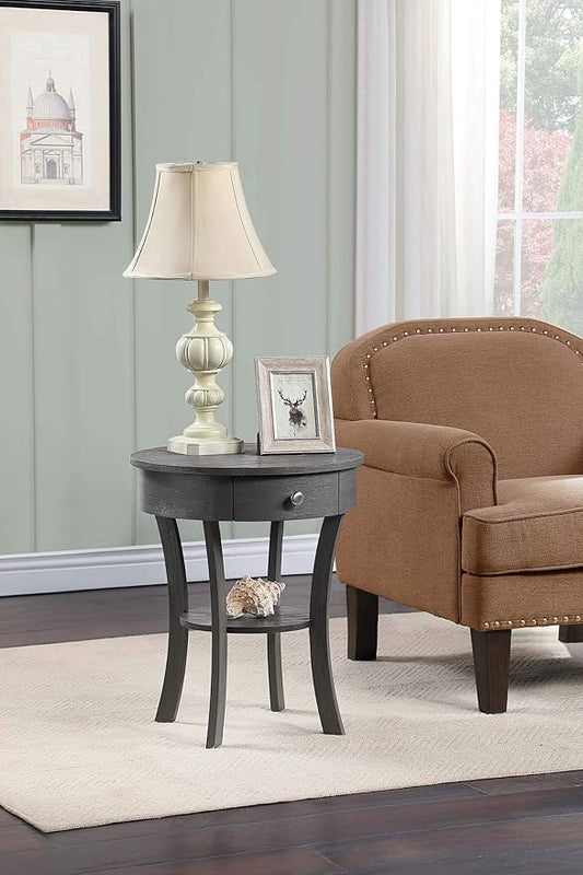 Convenience Concepts Classic Accents Schaffer End Table, Dark Gray Wirebrush-NeatNest