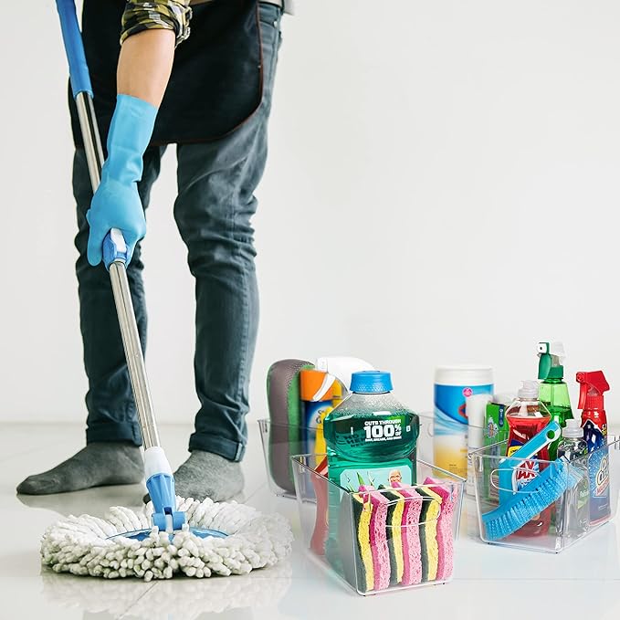 ClearSpace Clear Plastic Storage Bins – Perfect Kitchen Organization and Storage or Pantry Storage – Fridge Organizer, Pantry Organization and Clear Storage Bins, Cabinet Organizers-NeatNest