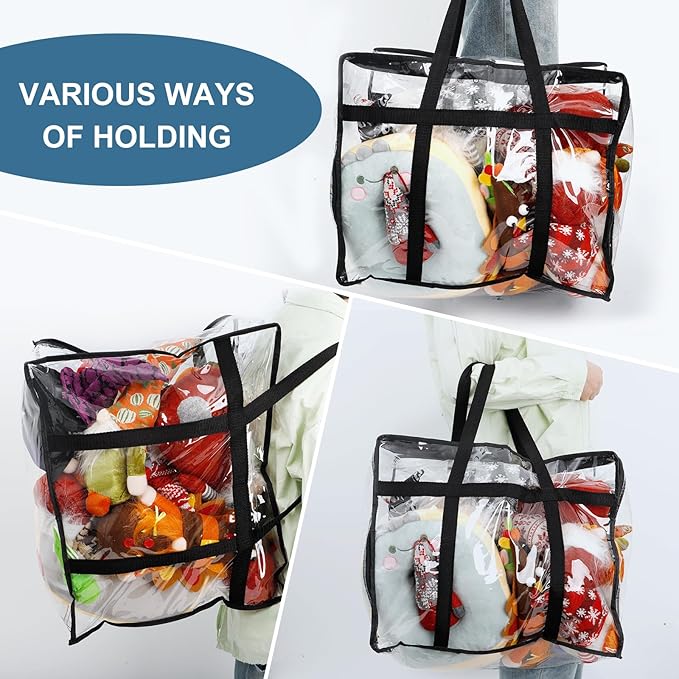 6Pack Clear Blanket Storage Bags, Vinyl Comforter Clothes Storage Closet Organizers and Storage Containers Moving Bags with Reinforced Handle for Bedding, Clothing, Comforters, Pillows, Toys,40L-NeatNest