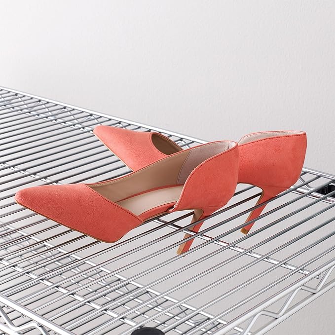 Design Ideas MeshWorks, 2-Tier Steel Shelving Rack, 440lb Capacity Per Shelf, White-NeatNest